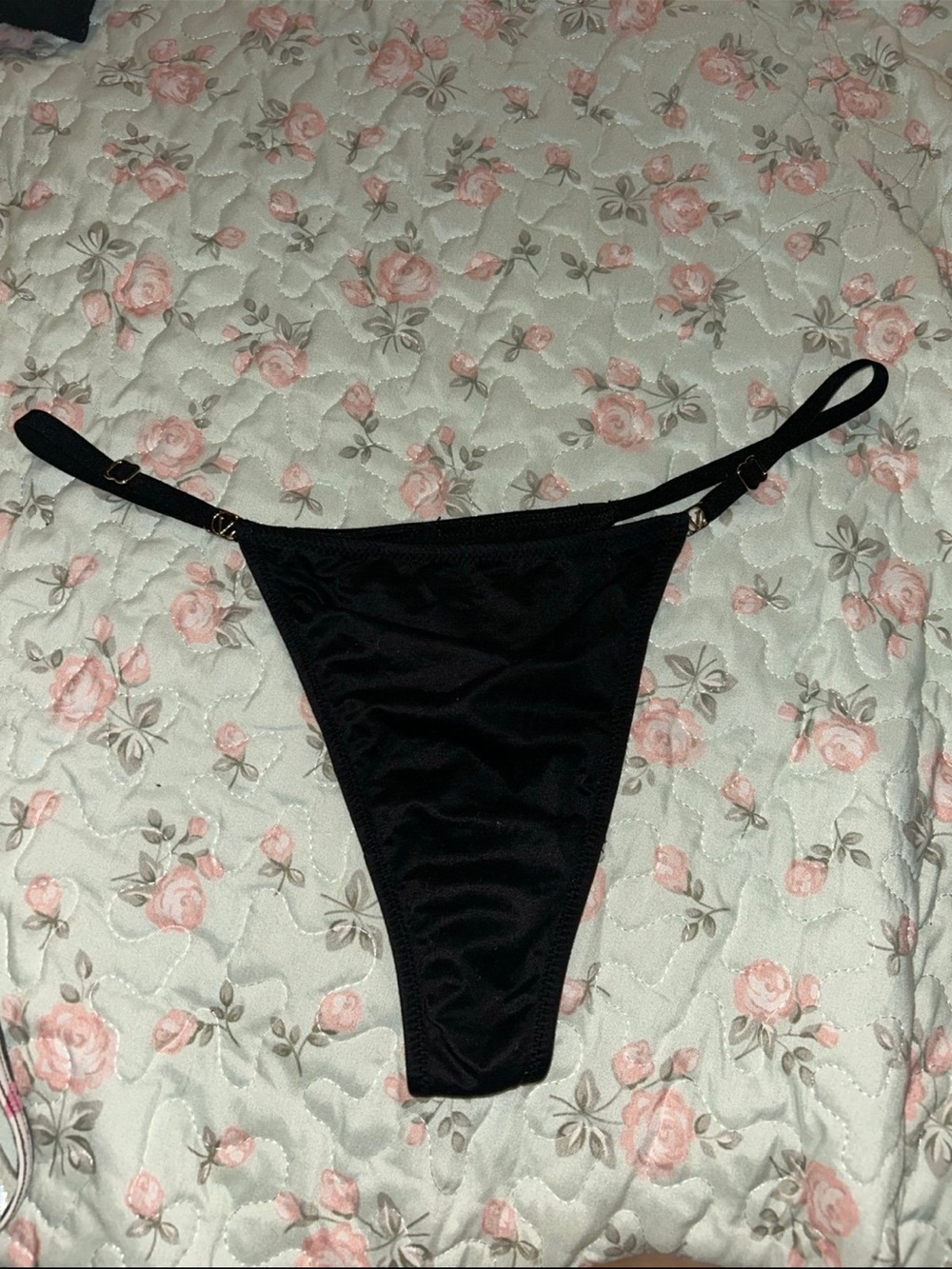 Victoria's Secret Black Adjustable Side Bikini Panty